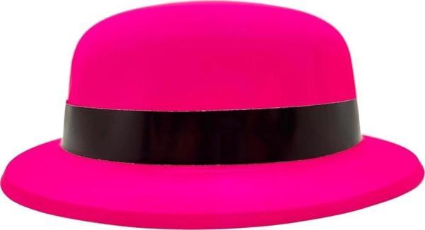 Çocuk Neon Partisi Pembe Renk Melon Plastik Parti Şapkası - Image 1