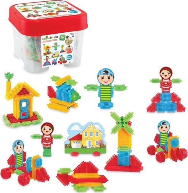 Çocuk 03316 Kaktüs Blokları 80 Parça -Dede - Image 1