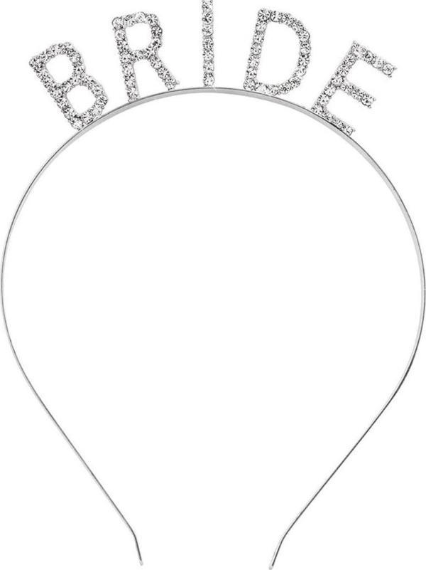 Çocuk Gümüş Renk Bekarlığa Veda Kristal Taş Bride Tacı İthal 16x10 cm - Image 1
