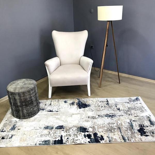 Hoom Rugs Prince 1011 Mavi Gri Makine Dokuma Yumuşak Akrilik Modern Halı - Image 1