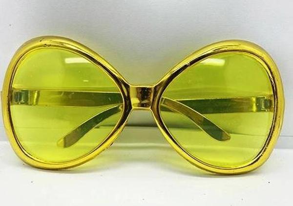 Çocuk Yeşilçam Temalı Parti Gözlüğü Gold Renk 7x16 cm - Image 1