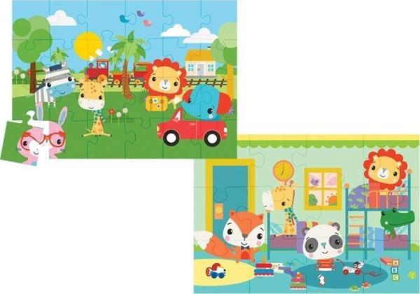 Çocuk 13406 KS Fisher-Price Baby Puzzle - Railway & Bedtime / 12+24 Parça Puzzle / +4 yaş - Image 1