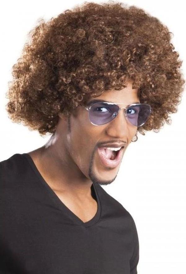 Çocuk Kahve Renk Kıvırcık Afro Bonus Peruk - Image 1