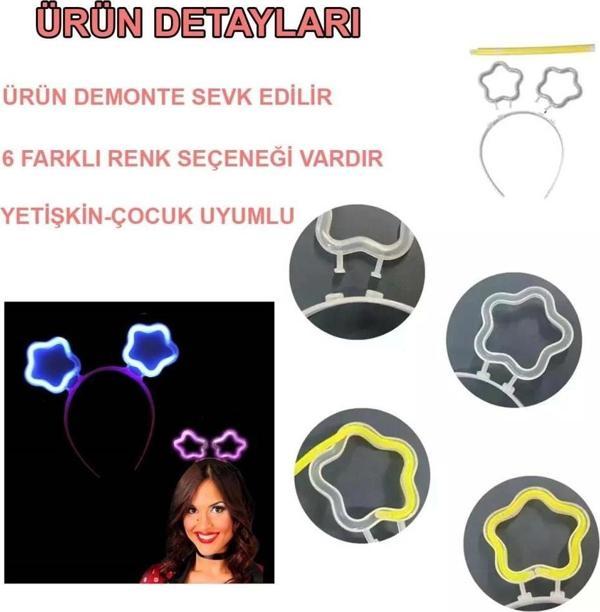 Glow Stick Karanlıkta Yanan Fosforlu Yıldız Taç Eğlenceli Parti Aksesuarı 12 Adet - Image 1