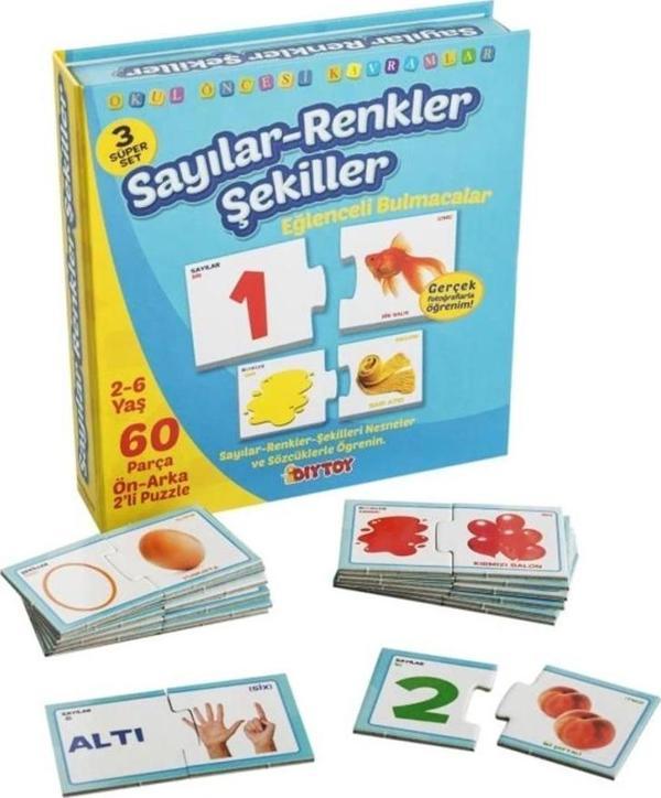 Çocuk 1444 DıyToy, Eğlenceli Bulmacalar - Sayılar - Renkler - Şekiller / 2-6 yaş - Image 1