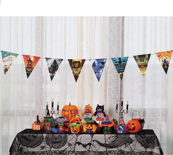 Çocuk Cadılar Bayramı Halloween Flama Bayrak Banner Süs 8 li 3 Metre - Image 1
