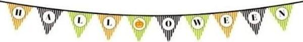 Çocuk Cadılar Bayramı Kabak Temalı Halloween Yazılı Banner Süs Flama 3 Metre - Image 1