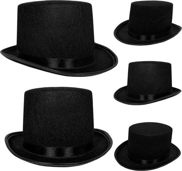 İkinci Kalite Yetişkin Siyah Ringmaster Fötr Şapka 15 cm - Image 1