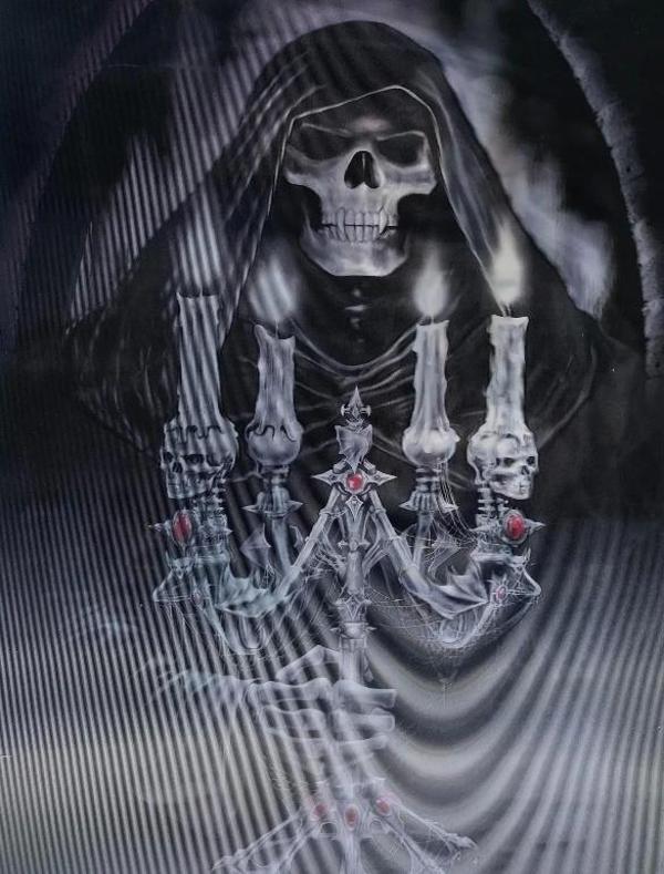 Çocuk 5D Elmas Boyama 3 Farklı Resim Değişenli Halloween İskelet Tablosu 30x40 cm - Image 1