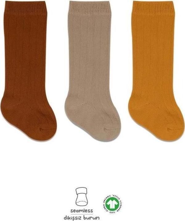 Bistyle Derby Dizaltı Çorap 3'Lü BS40101 Hardal Bej Kremit - Image 1