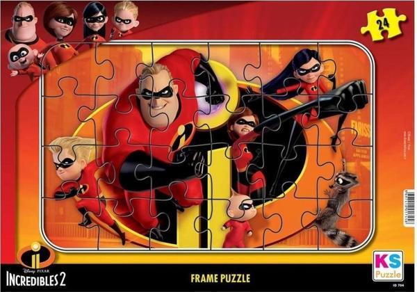 Çocuk INC 704 Incredibles 2 Frame Puzzle 24 Parça - Image 1