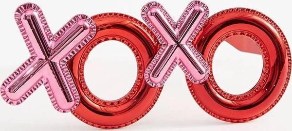Kırmızı Renk Xoxo Yazılı Parti Gözlüğü 17x7 cm Eğlenceli ve Şık - Image 1