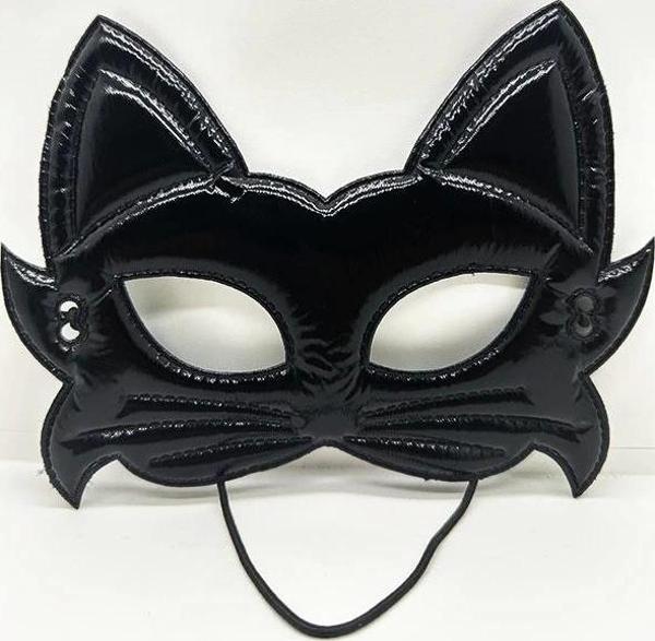 Siyah Kumaş Eva Kedi Maskesi 19x15 cm Parti ve Etkinlikler İçin - Image 1