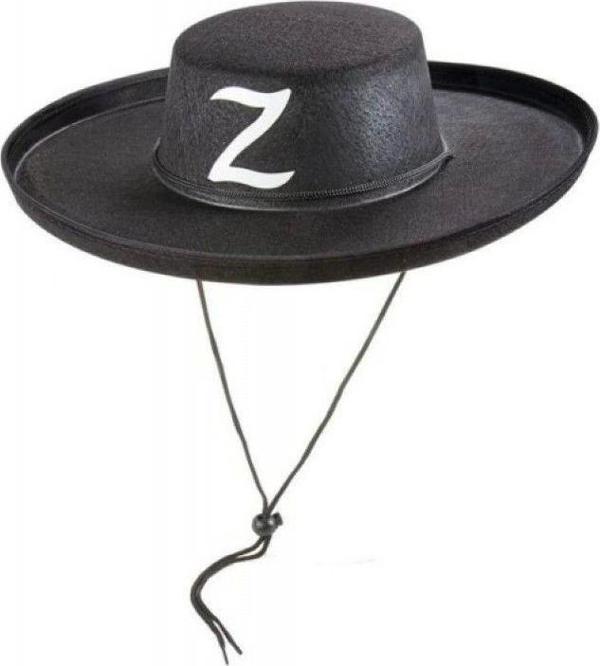 Yetişkin Boy Bağcıklı Zorro Şapkası Z Logolu Şık Aksesuar - Image 1