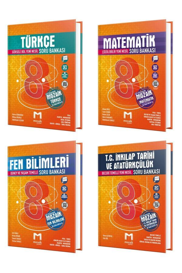 Mozaik 8. Sınıf Lgs Türkçe Matematik Fen Inkılap Soru Seti 4 Kitap Yeni 2023 - Mozaik Yayınları - Image 1