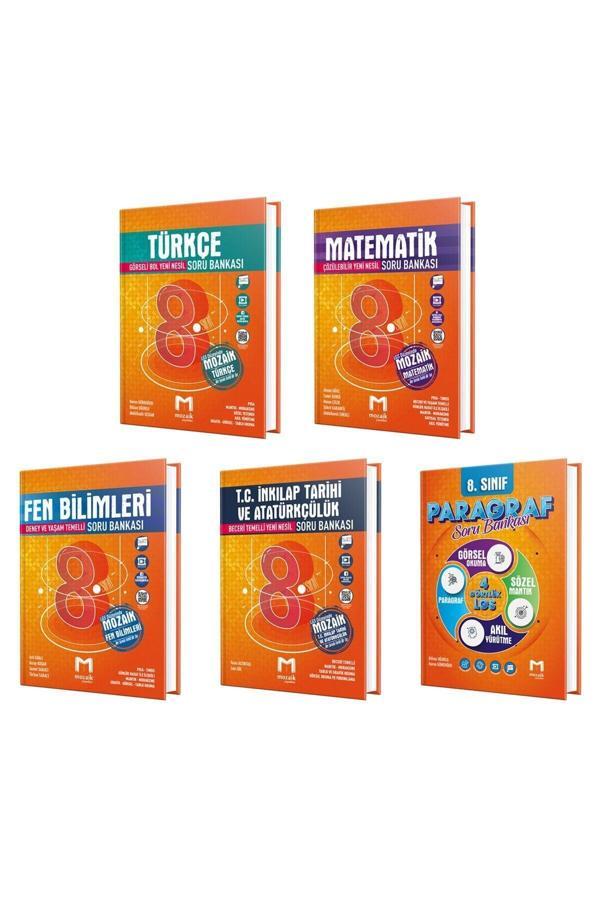 Mozaik 8. Sınıf Lgs Türkçe Matematik Fen Inkılap Paragraf Soru Seti 5 Kitap Yeni 2023 - Mozaik Yayınları - Image 1