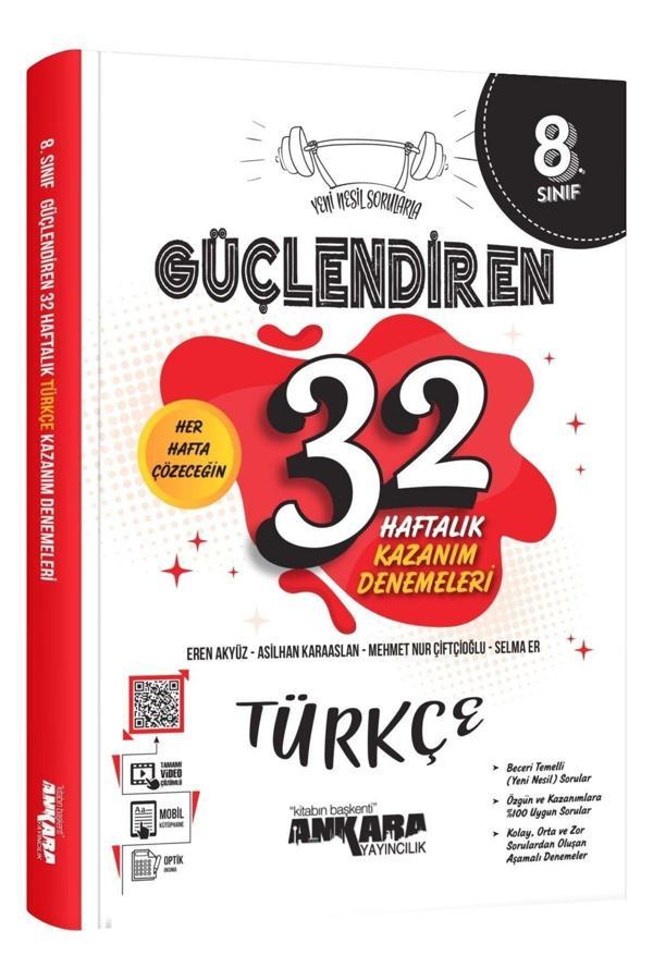 Ankara 8. Sınıf Güçlendiren Türköçe 32 Haftalık Kazanım Deneme - Ankara Yayıncılık - Image 1