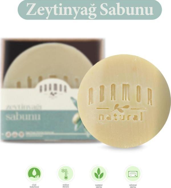 Abamor Natural Zeytinyağı (Hamam) Sabunu Soğuk Pres Natürel Sızma Zeytinyağı Sabunu 100 Gr - Image 1