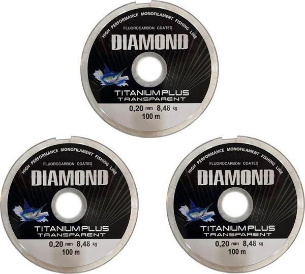 3 adet Bauer Titanium Plus 0.20 mm 100 mt Makara Misina - Renk: Füme 8,48 kg - Image 1