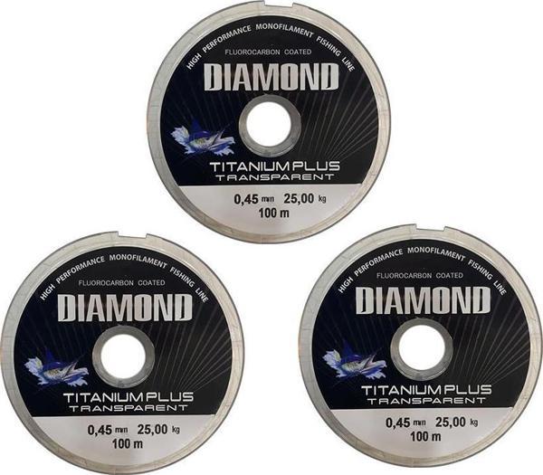 3 adet Bauer Titanium Plus 0.45 mm 100 mt Makara Misina - Renk: Füme 25 kg - Image 1
