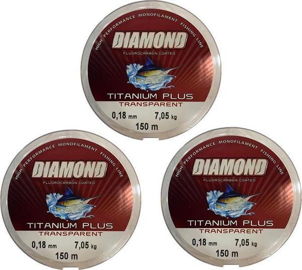 3 adet Bauer Titanium Plus 0.18 mm 150 mt Misina - Renk: Gri  7.05 kg - Image 1