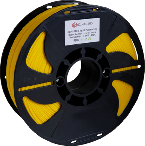 Elas Hyper ABS Filament Sarı 1.75 MM 1Kg - Image 1
