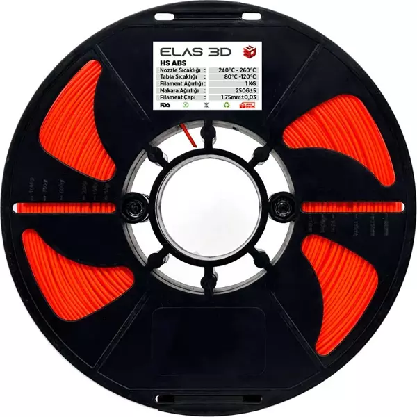 Elas Hyper ABS Filament Turuncu 1.75 MM 1Kg - Image 1