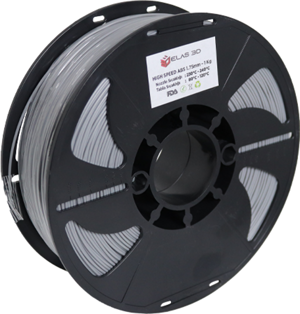 Elas Hyper ABS Filament Gri 1.75 MM 1Kg - Image 1