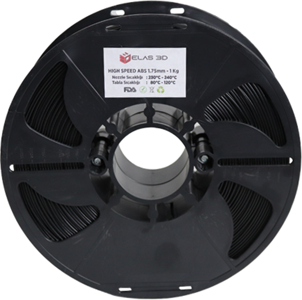 Elas Hyper ABS Filament Siyah 1.75 MM 1Kg - Image 1