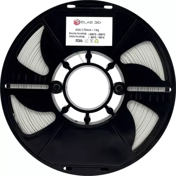 ELAS ASA Beyaz Filament 1.75mm 1kg - Image 1