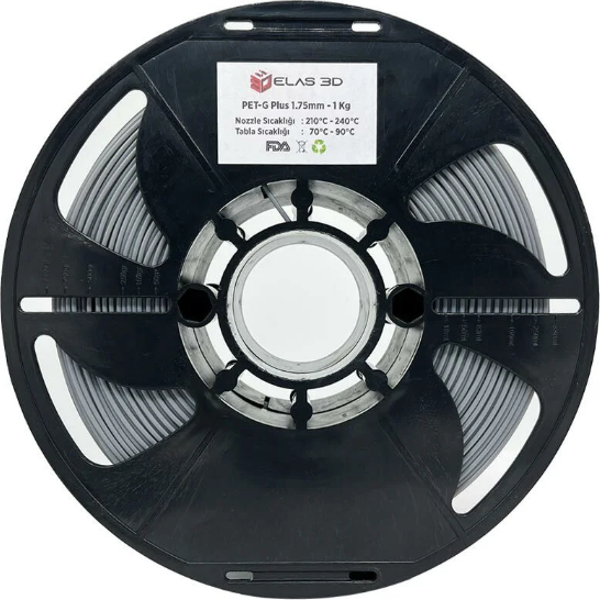 Elas PETG Plus Filament Gri 1.75mm 1Kg - Image 1