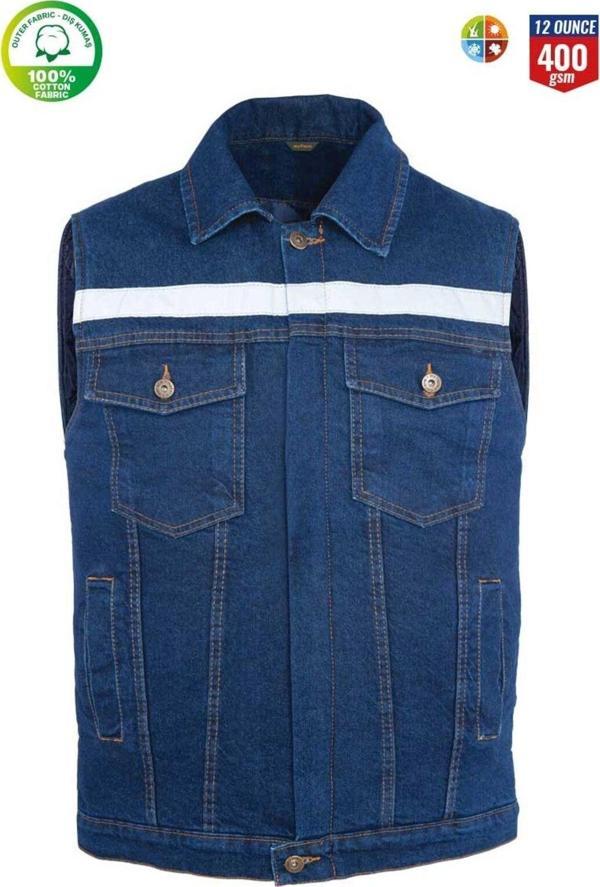 Myform 09128 Yelek Sona Denim Mavi - Image 1