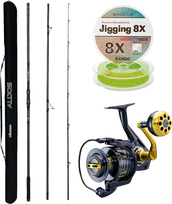 YekOutdoor Profesyonel Olta Seti Okuma Alijos Surf 435cm 3 Parça&Okuma Salina SA-8000A Olta Makinesi - Image 1