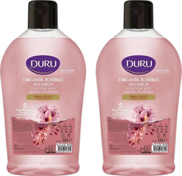 Duru Sıvı Sabun Organik İçerikli Kiraz Çiçeği 1500 ml x 2 adet - Image 1