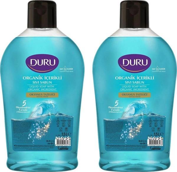 Duru Sıvı Sabun Organik İçerikli Okyanus Tazeliği 1500 ml x 2 adet - Image 1