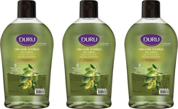 Duru Sıvı Sabun Organik İçerikli Zeytinyağlı 1500 ml x 3 adet - Image 1