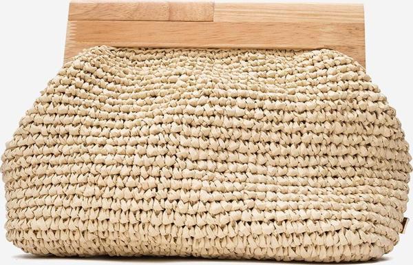 DERİCLUB Kadın Handmade Hasır Bohem Clutch El Çantası  ZY 25009 BEJ - Image 1
