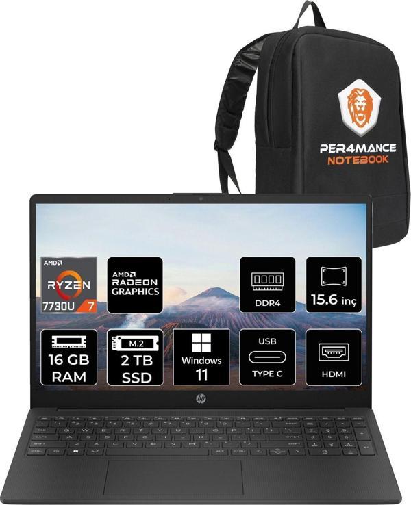 Hp 15 R7 7730U 16Gb 2Tb Ssd 15.6" Fhd W11H Taşınabilir Bilgisayar & Per4 Çanta - Image 1