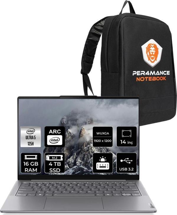 Lenovo Yoga Slim 7 Ultra 5 125H 16Gb 4Tb Ssd Wuxga 400Nits Oled 14" Fdos Dizüstü Bilgisayar & Per4 - Image 1