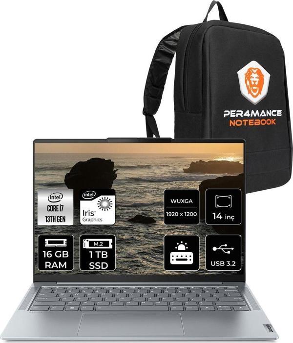 Lenovo Yoga Slim 6 İ7 13700H 16Gb 1Tb Ssd Wuxga 400Nits Oled 14" Fdos Dizüstü Bilgisayar & Per4 - Image 1