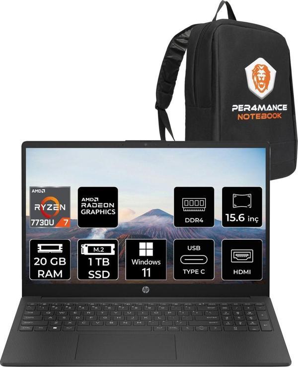 Hp 15 R7 7730U 20Gb 1Tb Ssd 15.6" Fhd W11H Taşınabilir Bilgisayar & Per4 Çanta - Image 1