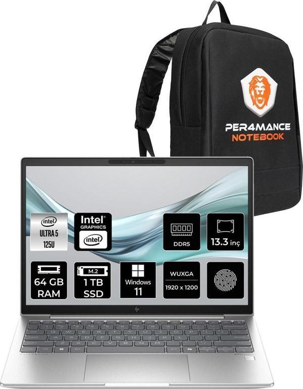 Hp Elitebook 630 G11 Ultra 5 125U 64Gb Ddr5 1Tb Ssd 13.3" Wuxga W11H Dizüstü Bilgisayar & Çanta - Image 1