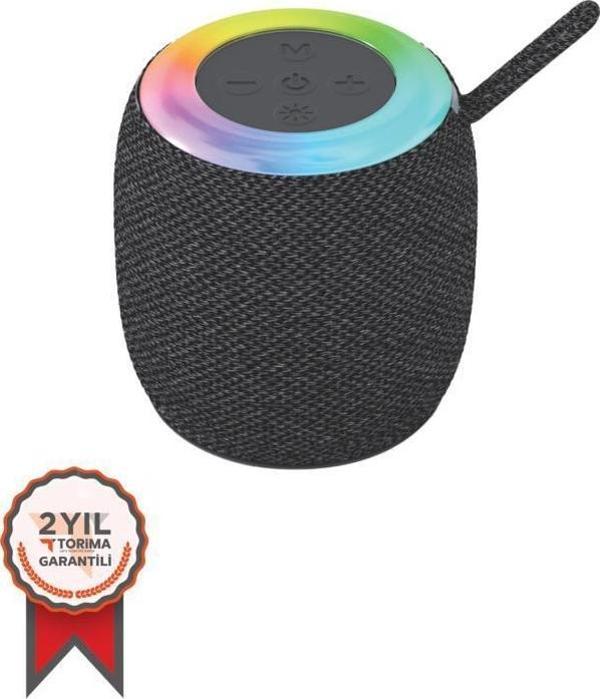 Torima D10 Taşınabilir Rgb Ledli Bluetooth Hoparlör Usb-Fm Radyo Gri - Image 1