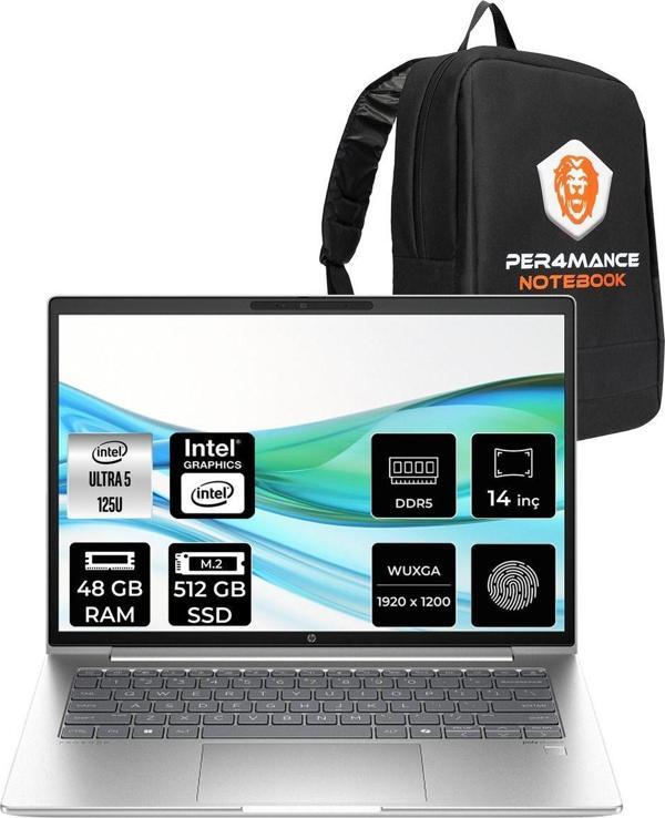 Hp Probook 440 G11 Ultra 5 125U 48Gb Ddr5 512Gb Ssd 14" Wuxga Fdos Dizüstü Bilgisayar & Çanta - Image 1