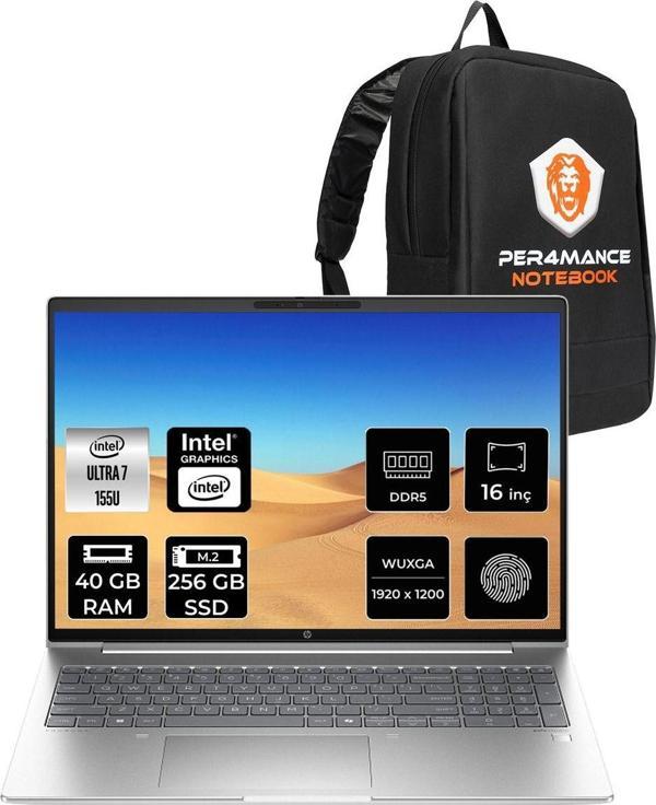 Hp Probook 460 G11 Ultra 7 155U 40Gb Ddr5 256Gb Ssd 16" Wuxga Fdos Dizüstü Bilgisayar & Çanta - Image 1