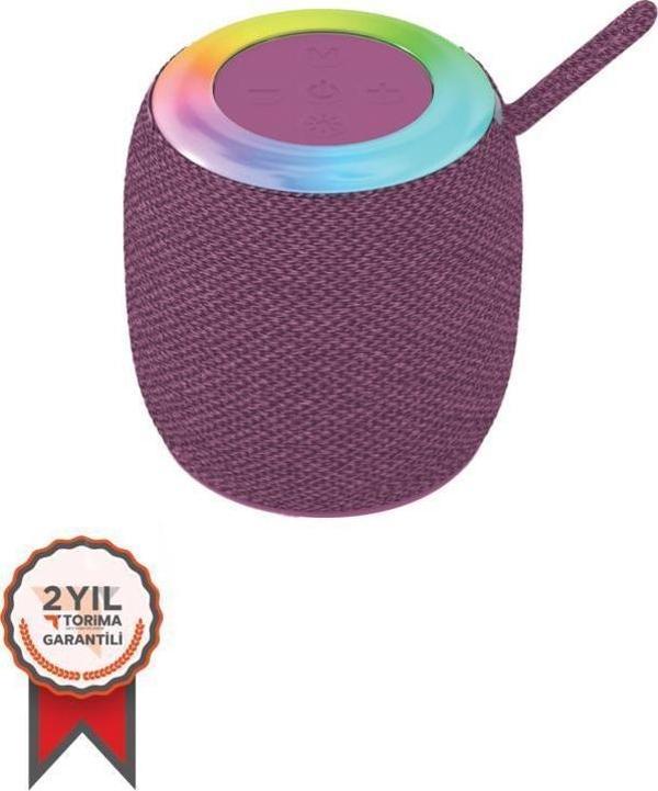 Torima D10 Taşınabilir Rgb Ledli Bluetooth Hoparlör Usb-Fm Radyo Pembe - Image 1