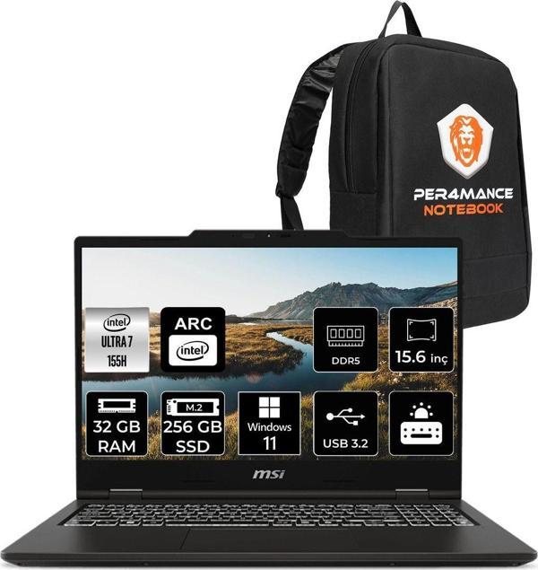 Msı Venture 15 Aı Ultra 7 155H 32Gb Ddr5 256Gb Ssd Arc Graphics 15.6'' Fhd 144Hz W11P Dizüstü Laptop - Image 1