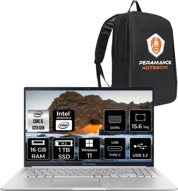 Asus Vivobook 15 X1502Va İ5 13420H 16Gb 1Tb Ssd 15.6" Fhd W11P Taşınabilir Bilgisayar & Per4 Çanta - Image 1