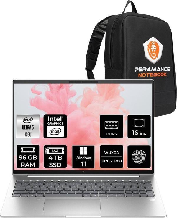 Hp Elitebook 660 G11 Ultra 5 125U 96Gb Ddr5 4Tb Ssd 16" Wuxga W11P Dizüstü Bilgisayar & Çanta - Image 1