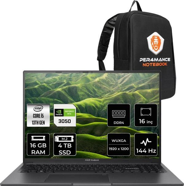 Asus Vivobook 16X İ5 13420H 16Gb 4Tb Ssd Rtx3050/4Gb 16" Wuxga 144Hz Fdos Dizüstü Bilgisayar - Image 1